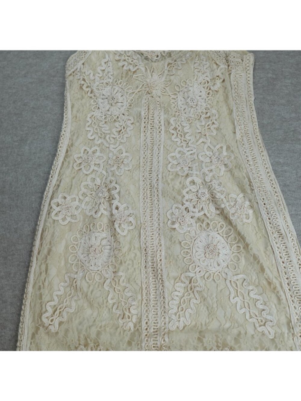 Sue Wong Women's Dress 12 Ivory Cream Lace Nocturne Sheath Cocktail Wedding - Picture 3 of 13